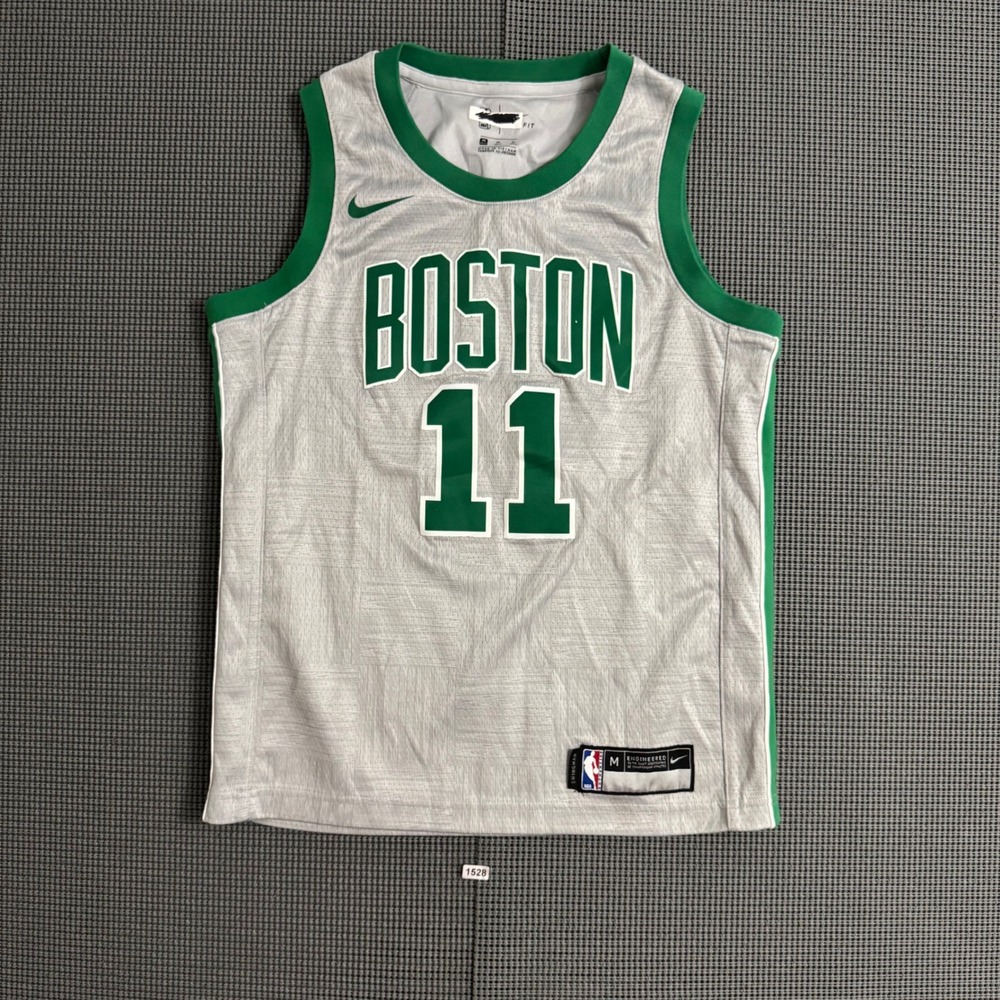 Nike Boston Celtics Kyrie Irving 11 Swingman Jersey Youth Medium Grey Green